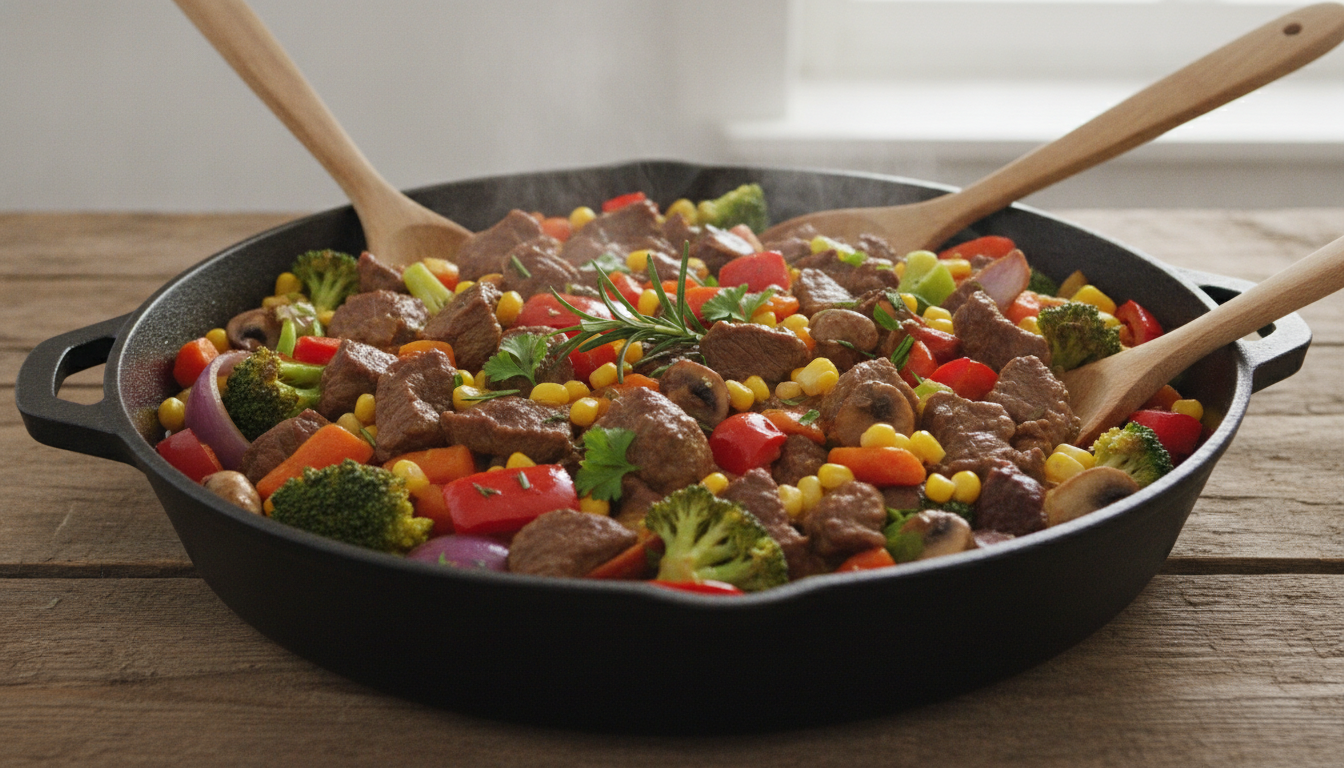 découvrez une recette légère et savoureuse : casserole de bœuf aux légumes, parfaite pour un déjeuner équilibré et plein de saveurs.
