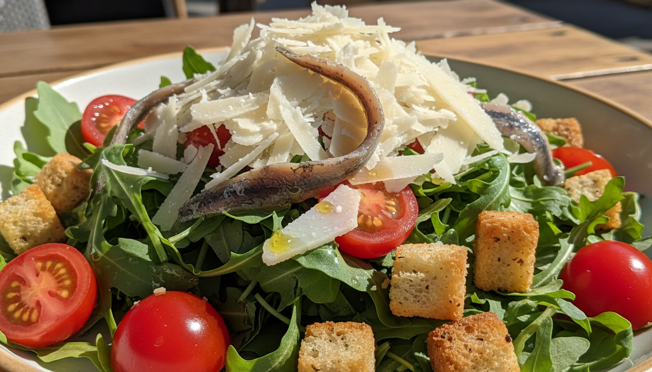 découvrez comment une salade composée apporte une touche fraîche et originale à votre pizza au parmesan, pour un repas équilibré et savoureux.