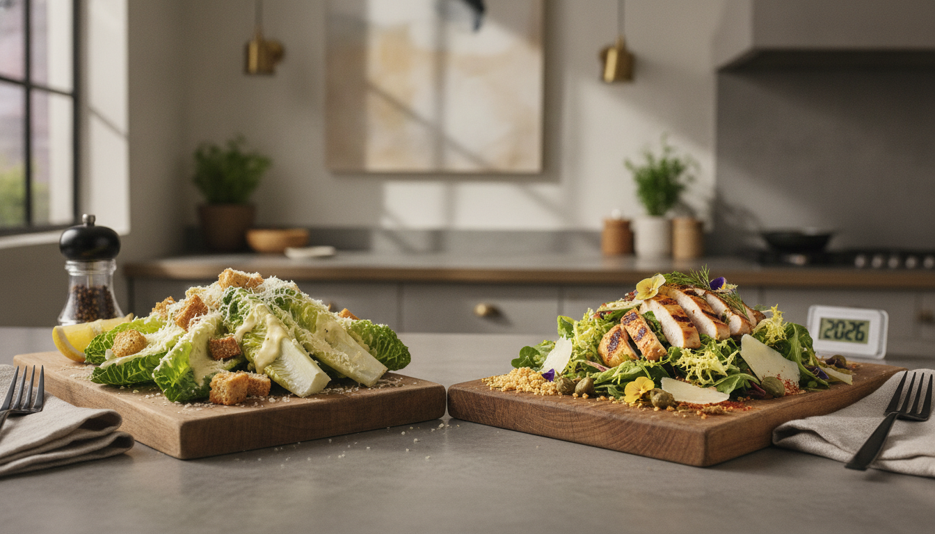 découvrez notre salade césar réinventée avec une touche de fromage frais pour une saveur légère et gourmande, parfaite pour une nouvelle fraîcheur dans votre assiette.