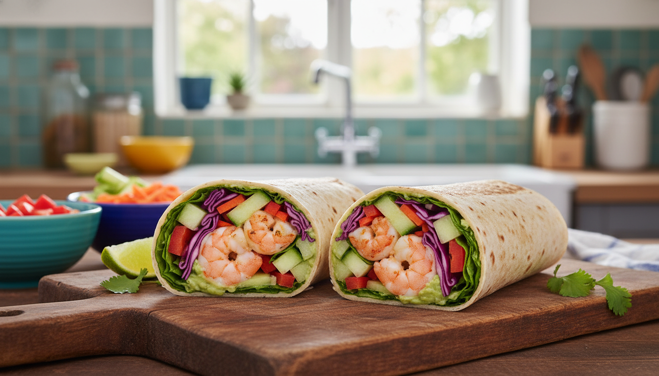 découvrez notre recette simple et gourmande de wrap aux crevettes, idéale pour un repas rapide et savoureux. facile à préparer, elle ravira vos papilles à coup sûr !