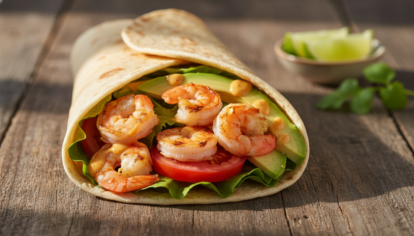 découvrez notre recette simple et gourmande de wrap aux crevettes, parfaite pour un repas rapide et savoureux. facile à préparer, elle ravira vos papilles à coup sûr !