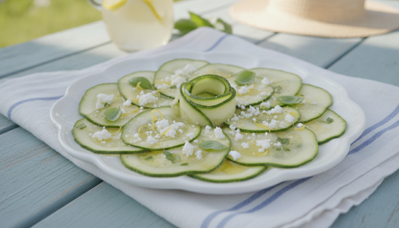 découvrez notre recette facile et rapide de carpaccio de courgettes, idéale pour un plat frais et léger cet été. parfait pour surprendre vos invités avec simplicité et gourmandise.
