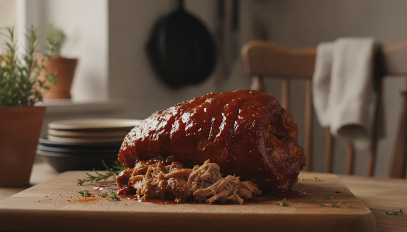découvrez notre recette d'échine de porc confite à la sauce barbecue, une préparation fondante et savoureuse qui ravira vos papilles à chaque bouchée.