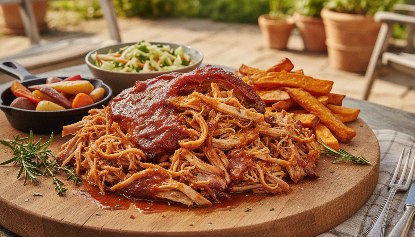 découvrez notre recette d’échine de porc confite à la sauce barbecue, une viande fondante et savoureuse qui ravira vos papilles. parfaite pour un repas convivial et plein de goût.