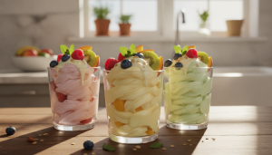 découvrez comment un simple mélange de pêches bien mûres et de yaourt glacé peut surprendre vos invités, au point qu'ils penseront que vous avez utilisé une sorbetière !