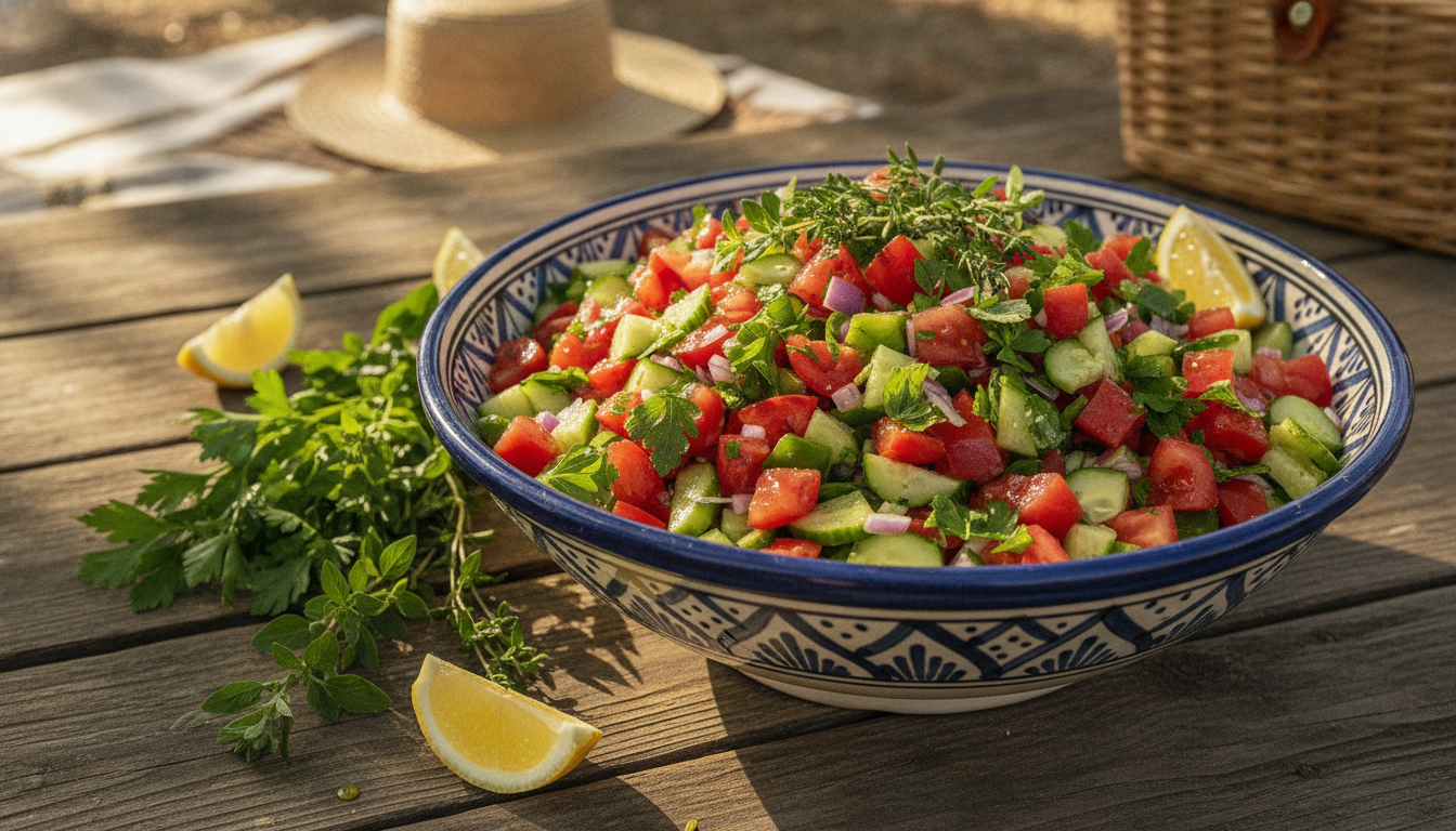 découvrez le secret de grand-mère pour préparer une salade marocaine savoureuse, fraîche et idéale à déguster tout l'été. une recette authentique pleine de saveurs méditerranéennes.