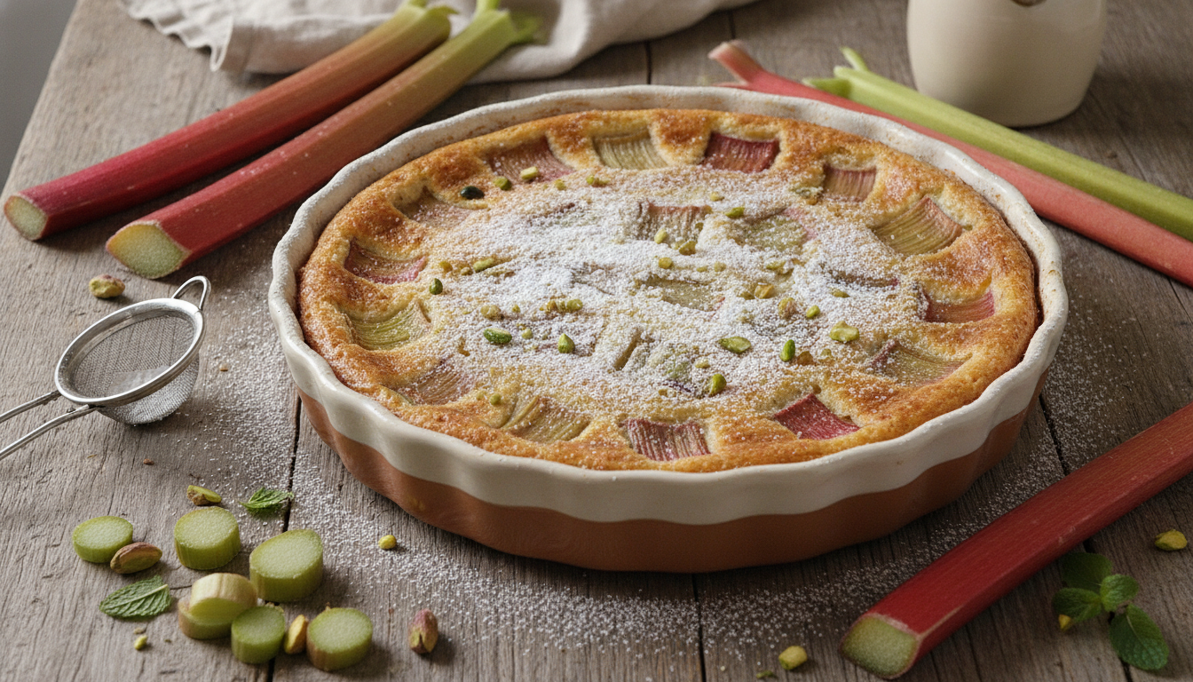 découvrez les astuces exclusives du chef cyril lignac pour réussir à coup sûr un clafoutis à la rhubarbe savoureux et fondant.