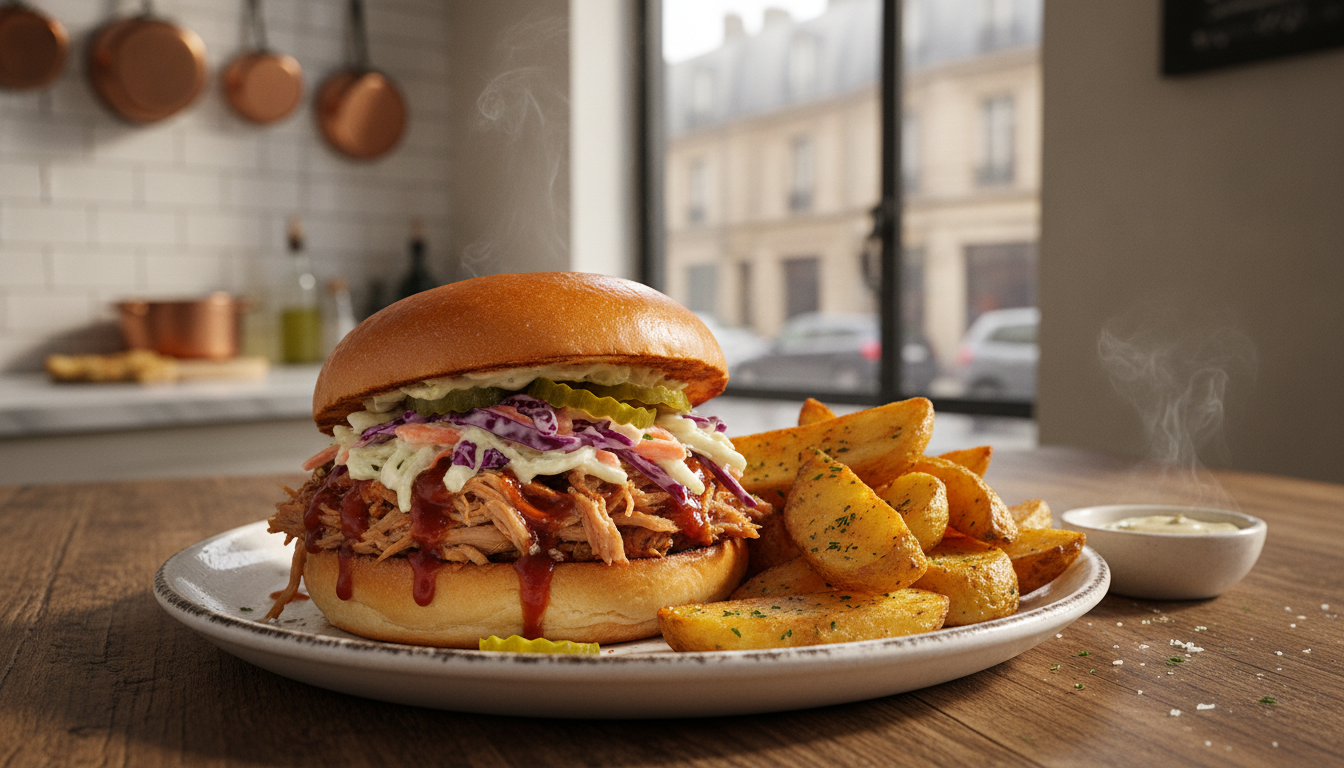 découvrez notre recette facile de porc effiloché au cookeo, accompagné d'une sauce barbecue maison savoureuse, pour un repas gourmand et rapide à préparer.
