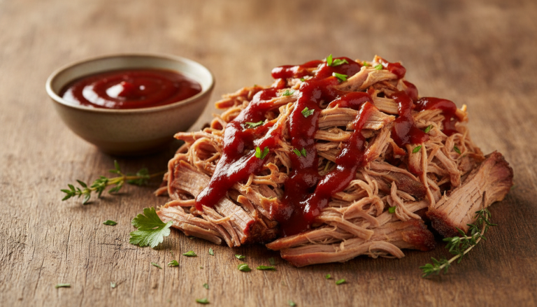 découvrez la recette facile et rapide du porc effiloché au cookeo, accompagné d'une sauce barbecue maison savoureuse qui ravira vos papilles.