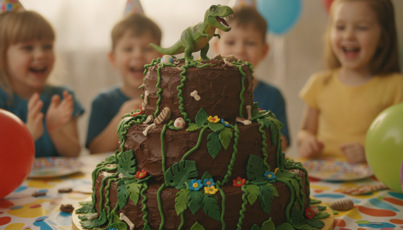 découvrez une recette maison facile pour un gâteau au chocolat sur le thème jurassic world, décoré avec des dinosaures pour émerveiller petits et grands.