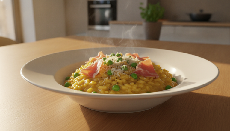 découvrez une recette facile de risotto léger aux petits pois et jambon cru, idéale pour un plat gourmand, savoureux et équilibré à préparer rapidement.