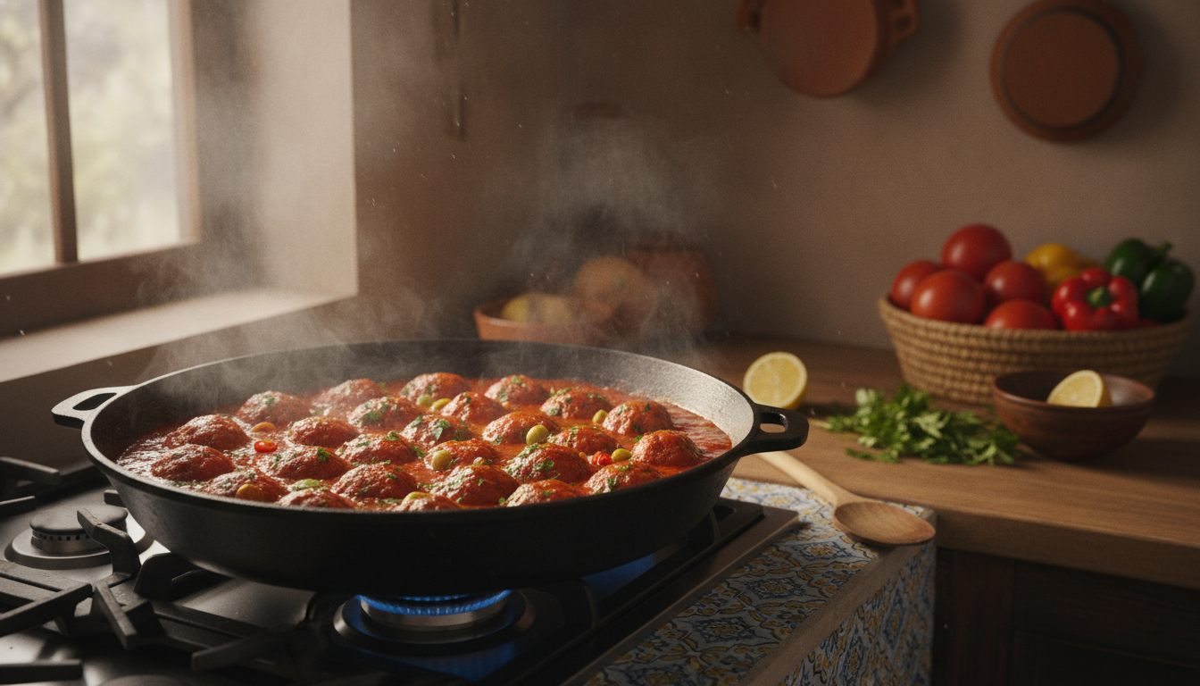 découvrez l'alliance parfaite des saveurs méditerranéennes avec nos boulettes de poisson à la marocaine accompagnées de la douceur sucrée de la basboussa, un dessert traditionnel irrésistible.