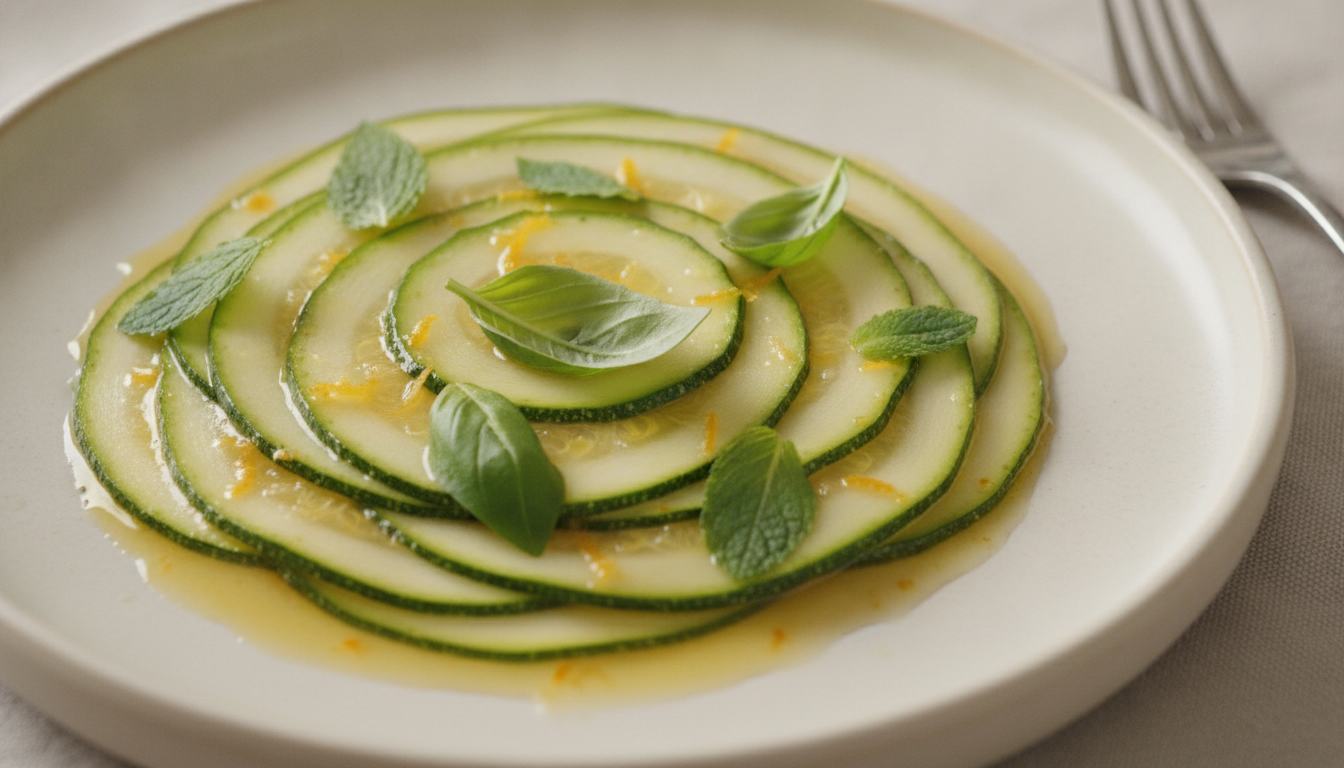 découvrez une marinade fraîche et fruitée qui subliment avec légèreté vos courgettes du potager, parfaite pour une entrée saine et gourmande.