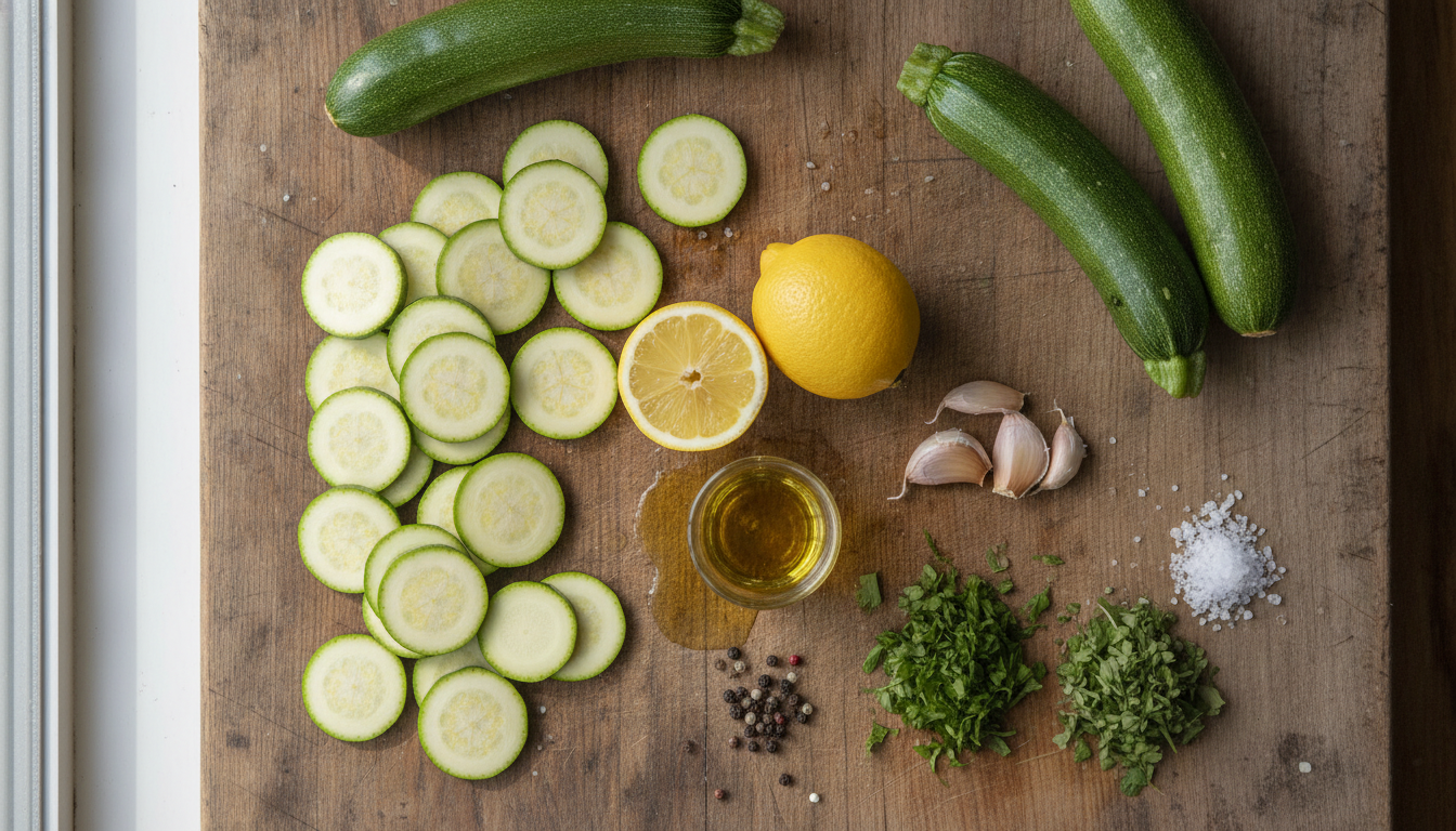 découvrez une marinade fraîche et fruitée pour sublimer avec légèreté vos courgettes du potager en entrée, apportant saveur et fraîcheur à vos plats estivaux.