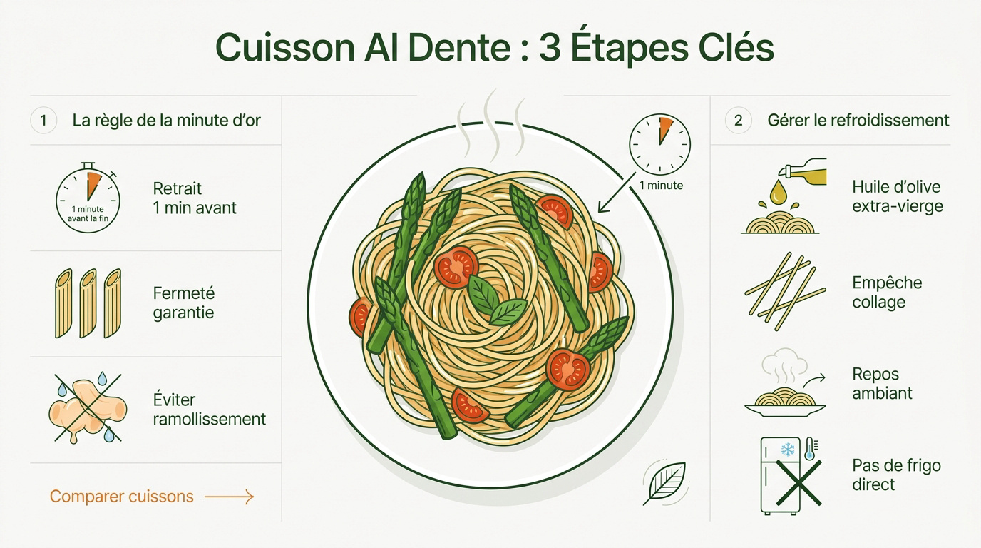 Cuisson al dente parfaite pour une salade de pâtes italienne