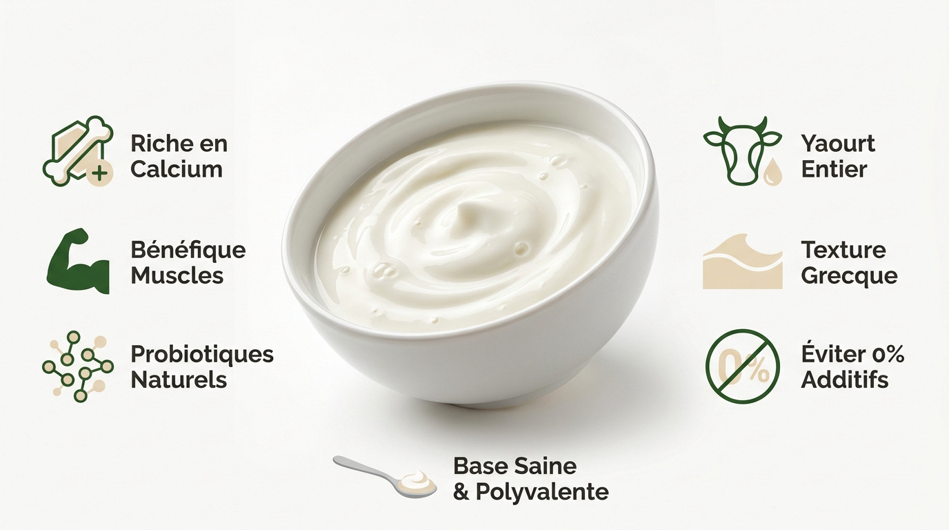 Yaourt nature onctueux agrémenté de zestes de citron et de fruits frais