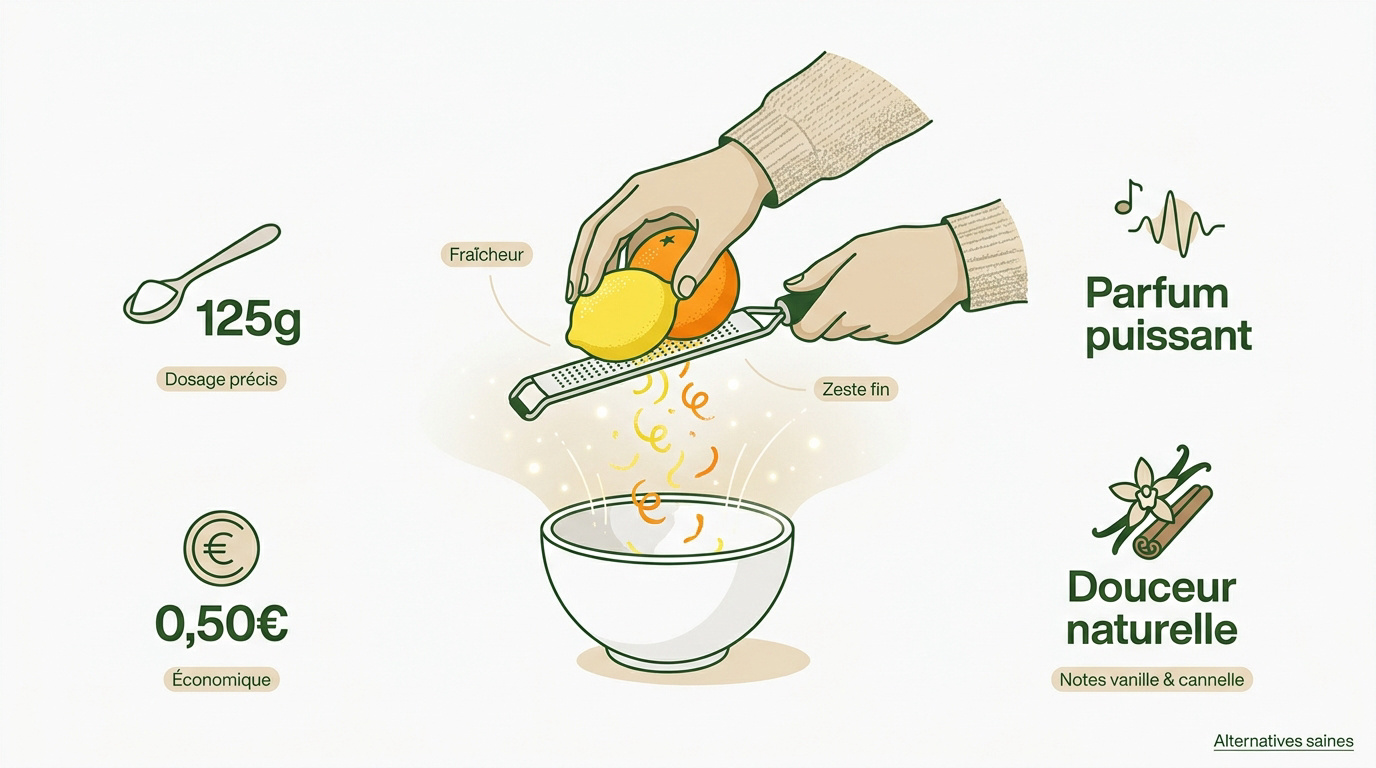 Zeste de citron frais râpé sur un yaourt nature onctueux