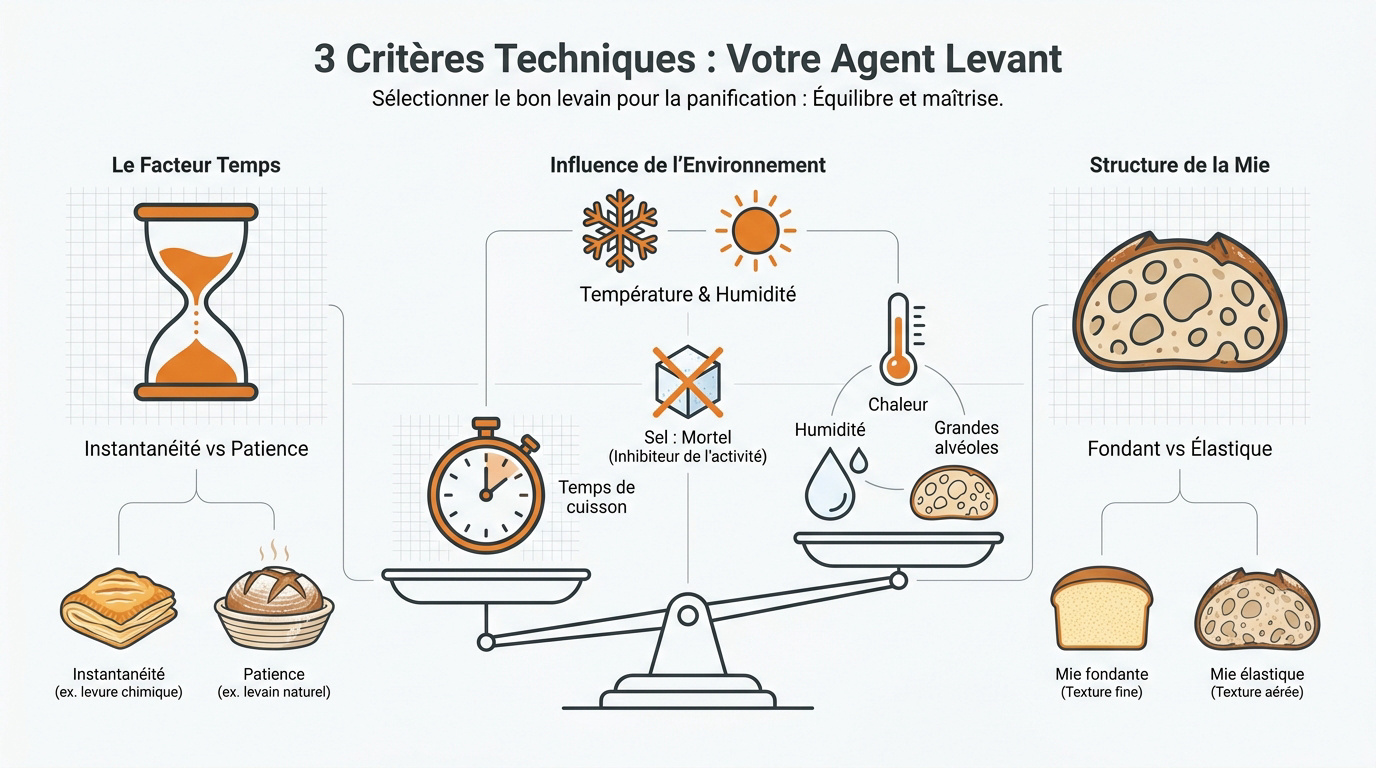 Comparaison visuelle entre levure chimique pour gâteaux et levure boulangère pour pain