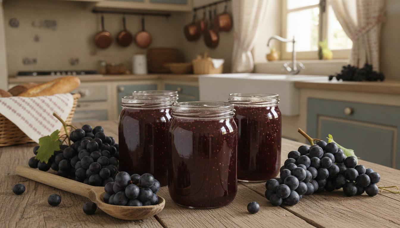 découvrez une recette simple et gourmande pour préparer votre gelée de raisins noirs maison, pleine de saveurs naturelles et idéale pour vos petits déjeuners.