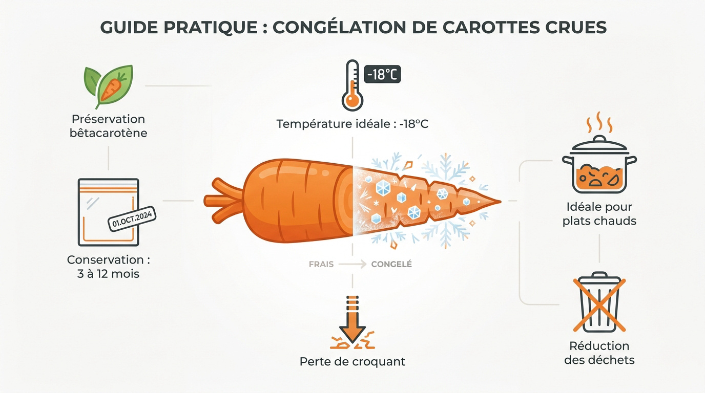 Carottes fraîches découpées en rondelles prêtes pour la congélation