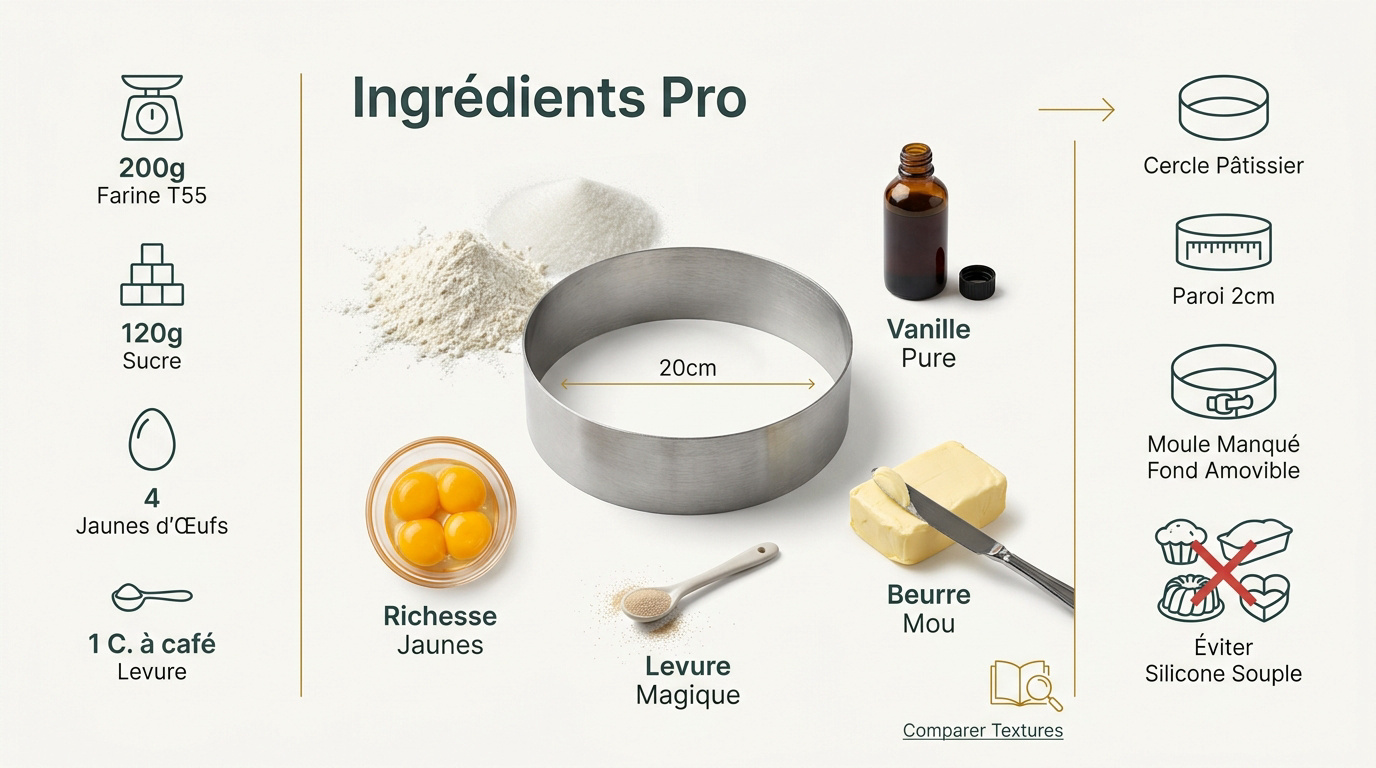 Ingrédients de qualité et matériel de pâtisserie pour réussir un palet breton