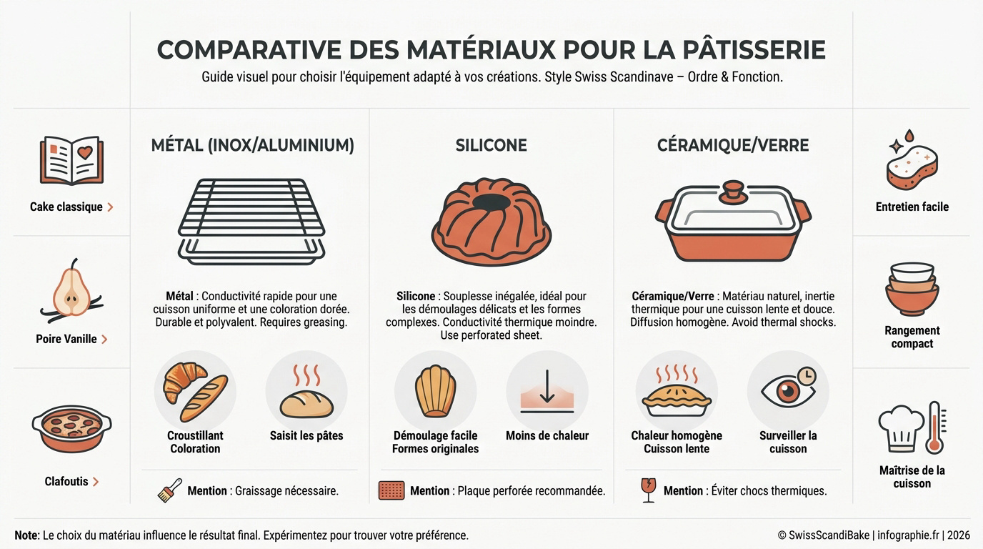 Comparatif des différents matériaux de moules pour la pâtisserie