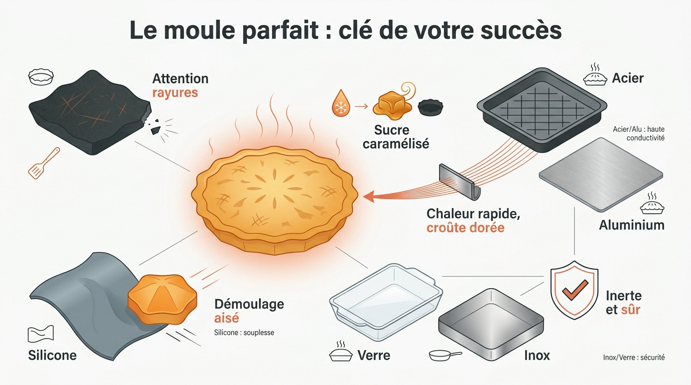 Sélection de moules à pâtisserie professionnels en métal et silicone pour une cuisson réussie