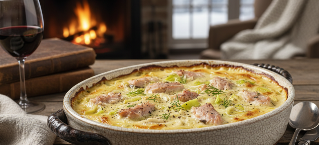 découvrez notre recette de gratin traditionnel alliant une béchamel onctueuse et une truite fumée fondante, parfaite pour réchauffer vos repas d'hiver avec saveur et douceur.
