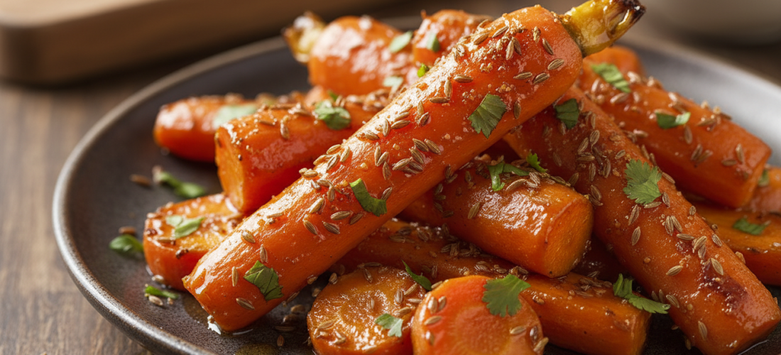 découvrez la recette savoureuse des carottes rôties au miel et cumin, un plat végétal exquis qui surprend par ses saveurs riches et réveille vos papilles, rivalisant avec la viande.