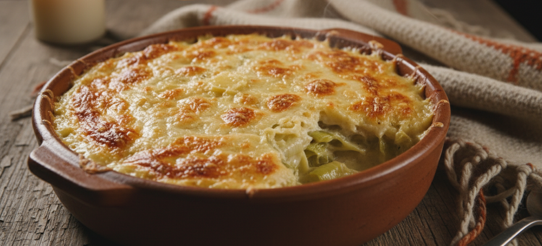 découvrez notre gratin de poireaux onctueux et doré, une recette réconfortante parfaite pour réchauffer vos soirées d'hiver avec douceur et saveurs.