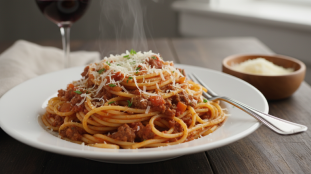 découvrez comment ces spaghettis bolognaise transforment une soirée ordinaire en un festin réconfortant, parfait à savourer encore et encore.