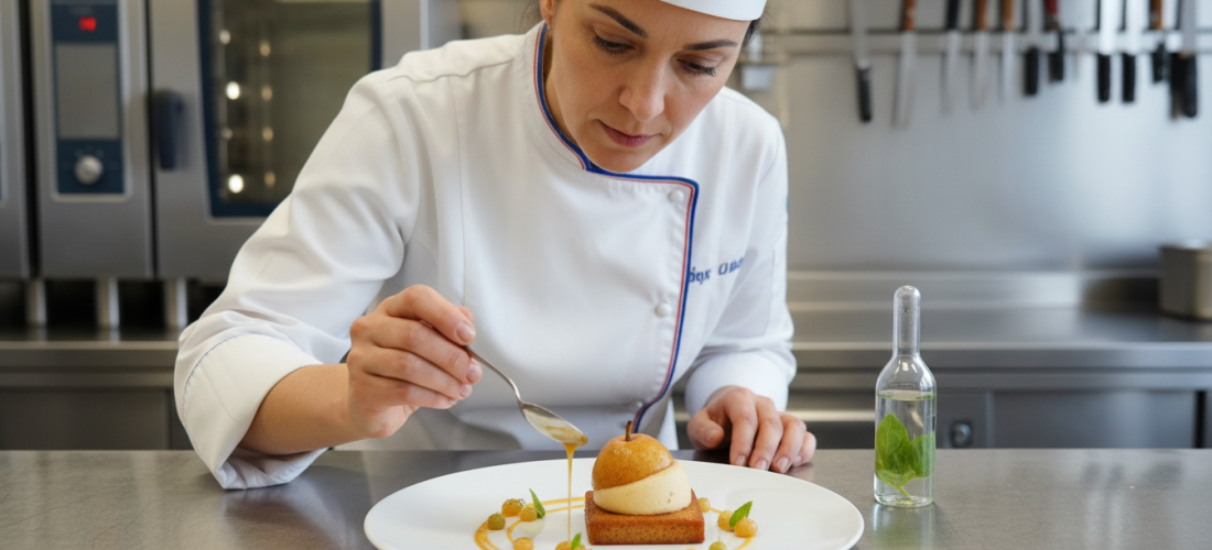 découvrez le dessert gagnant du championnat de france du dessert 2026 : une création à base de poire accompagnée d'une sauce innovante qui a conquis le jury.