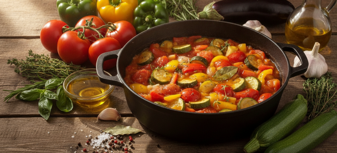 apprenez à préparer une ratatouille provençale maison authentique, un plat méditerranéen riche en saveurs et en légumes frais, parfait pour régaler toute la famille.