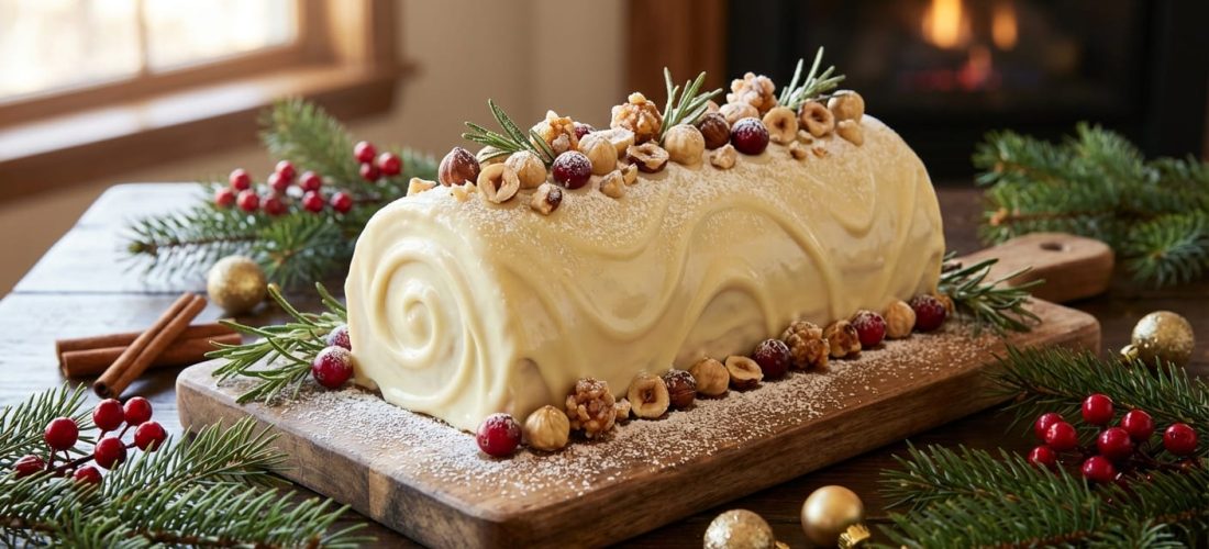 découvrez la recette incontournable de la bûche de noël au chocolat blanc et noisettes croquantes, un délice festif qui ravira vos papilles et impressionnera vos invités.