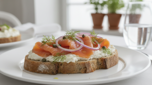 découvrez la tartine gourmande délice marin, alliant fromage frais onctueux et saumon fumé délicat pour un goût frais et raffiné, parfait pour un repas léger et savoureux.
