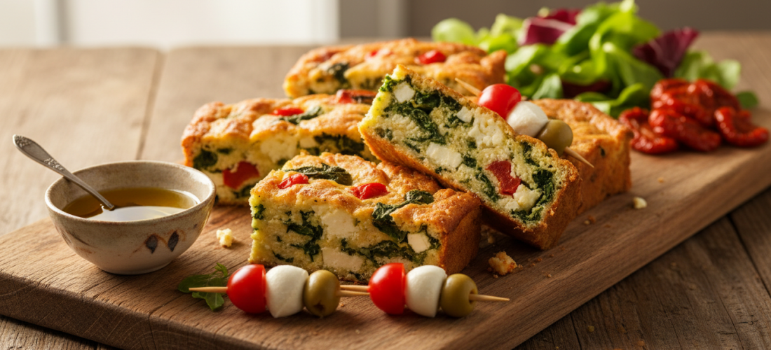 découvrez notre recette savoureuse de cake aux trois poivrons, olives noires et fromage de brebis, un délice méditerranéen parfait pour toutes vos occasions.