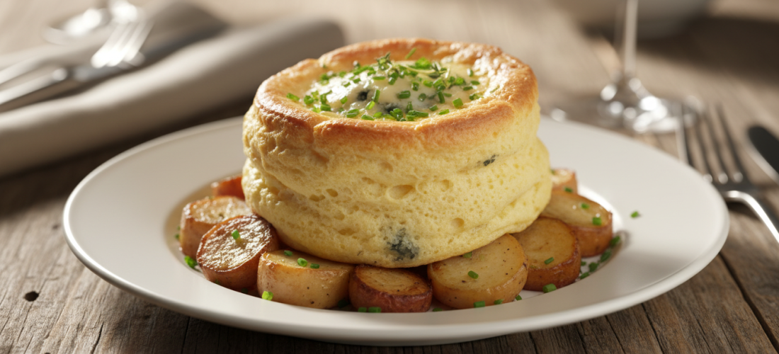 découvrez notre recette de soufflé au fromage bleu et topinambour, un délice aérien qui marie saveurs délicates et originalité pour un plat gourmand et raffiné.