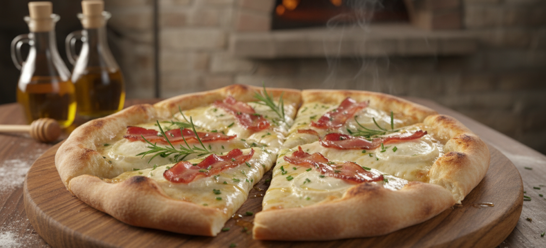 découvrez notre recette gourmande de pizza au fromage de chèvre et lardons, un délice facile à préparer pour régaler vos papilles.