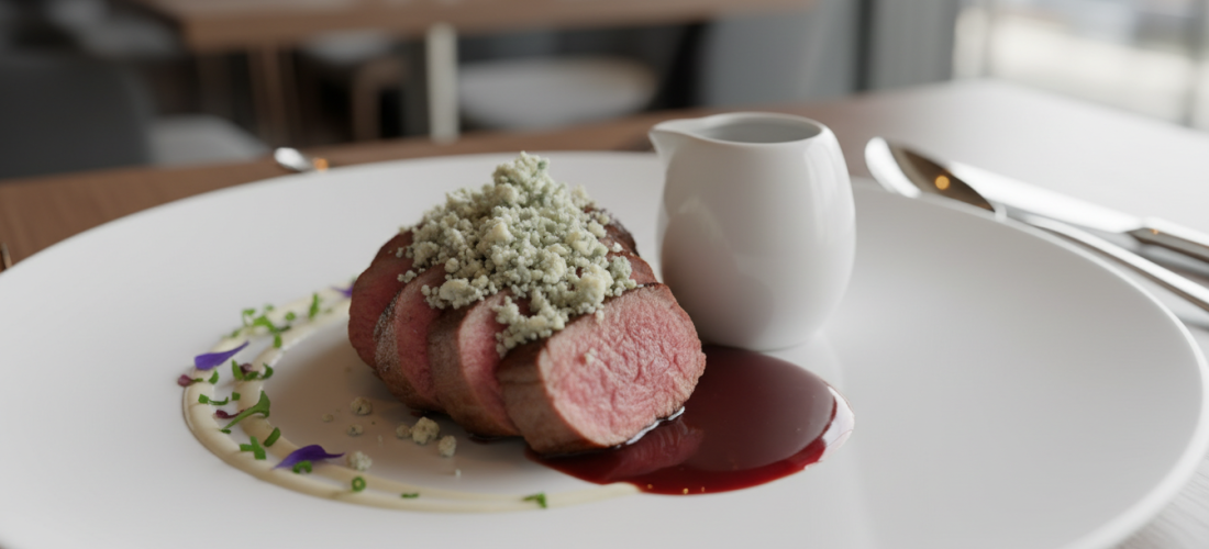 découvrez la recette savoureuse et raffinée du filet mignon de veau nappé d’un crumble au bleu, un plat délicat qui séduira vos papilles à chaque bouchée.