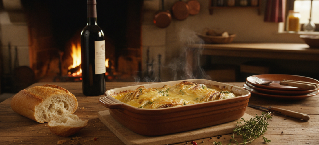 découvrez notre recette savoureuse de délice d'endives braisées nappées d'une onctueuse crème au maroilles, pour un plat gourmand et réconfortant à partager.
