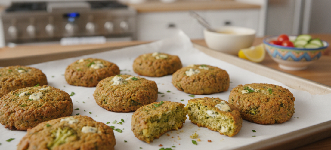 savourez nos falafels gourmands aux pois chiches et brocolis, délicatement nappés de fromage bleu fondant pour un repas riche en saveurs.