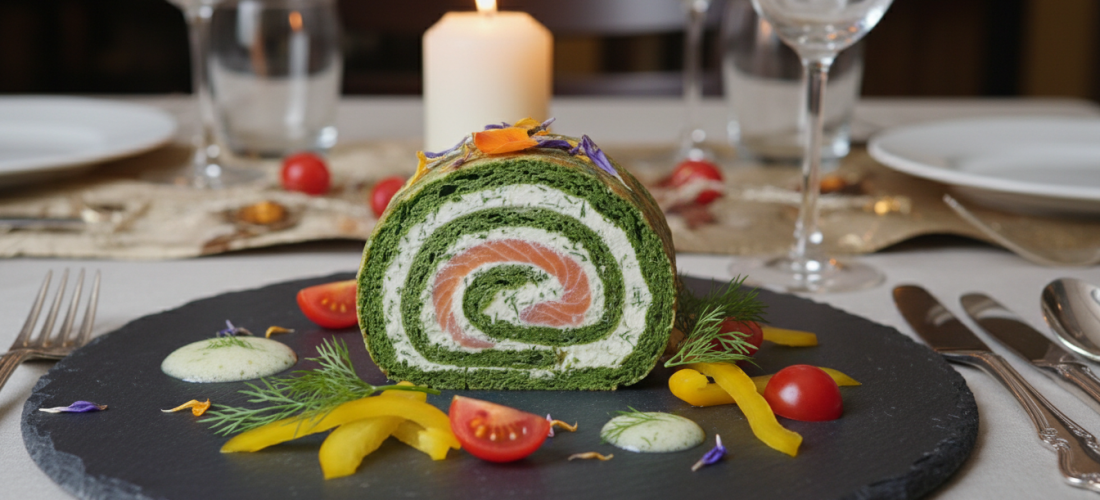 découvrez notre recette de délice roulé aux épinards, saumon fumé et fromage frais, une alliance parfaite pour une explosion de saveurs délicates et gourmandes.