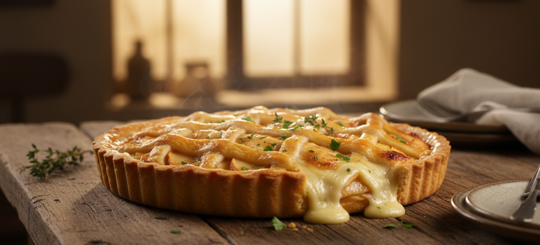 découvrez la recette gourmande de la tarte aux pommes et au camembert, un délice sucré-salé à savourer sans tarder pour un repas original et savoureux.