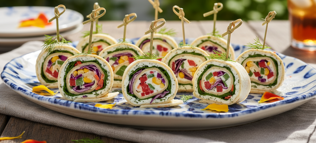 découvrez nos délices apéritifs : des roulés gourmands réalisés avec du fromage frais et des légumes croquants pour un snack savoureux et léger. parfaits pour vos repas conviviaux !