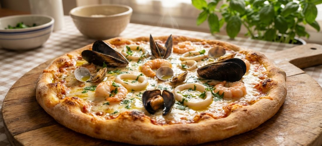 découvrez notre recette savoureuse et facile de pizza aux trésors de la mer, alliant fraîcheur et gourmandise pour un repas inoubliable.