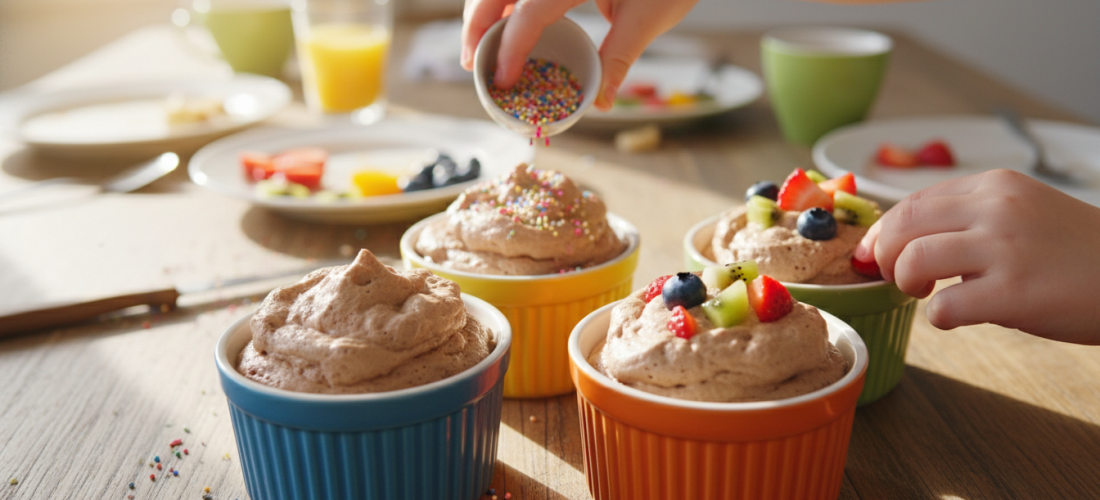 découvrez une délicieuse recette de mousse au chocolat allégée, facile et ludique à réaliser avec les enfants pour un moment gourmand et convivial en famille.