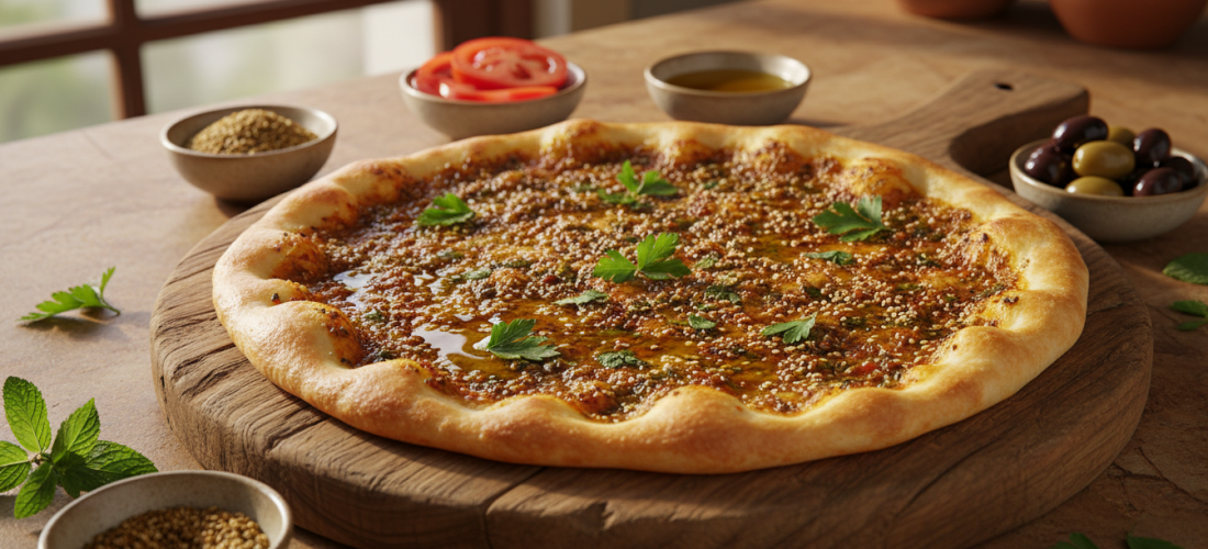 découvrez notre recette simple et rapide de pizza libanaise légère au zahtar, pleine de saveurs authentiques pour un repas délicieux et sain.