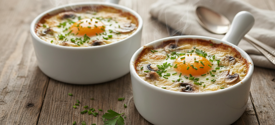 découvrez notre délicieuse recette d'œufs cocotte aux champignons fondants et fromage gourmand, parfaite pour un repas savoureux et réconfortant.