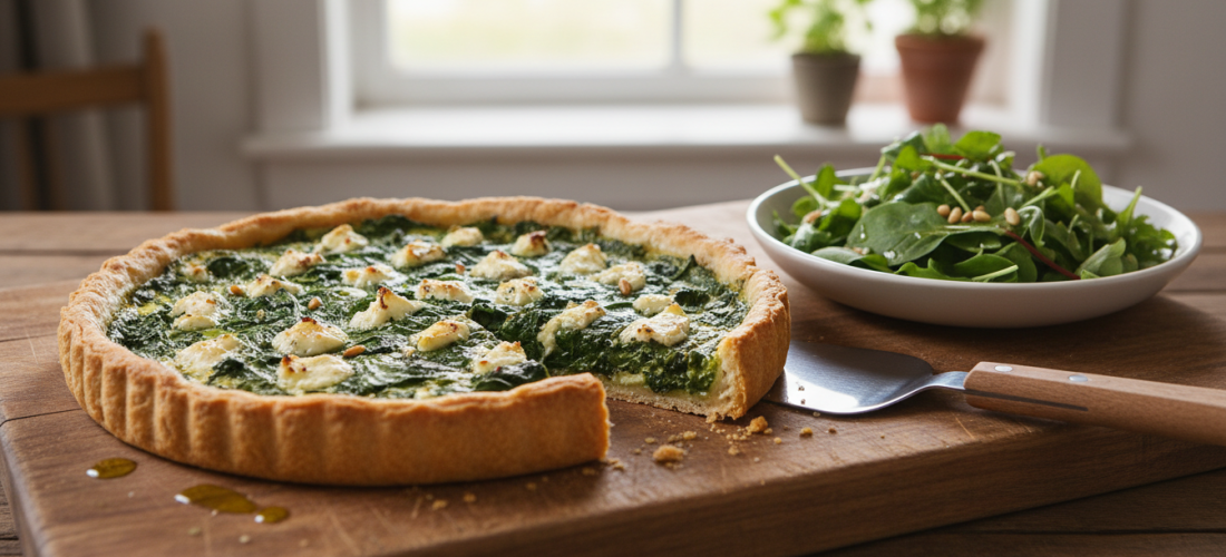 découvrez notre recette simple et gourmande de tarte aux épinards et chèvre frais, parfaite pour un repas savoureux et équilibré.