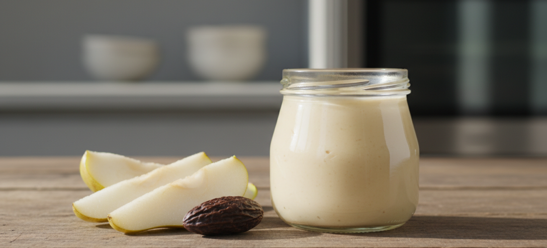 découvrez une délicieuse tartinade légère à la poire et à la fève tonka, une recette gourmande et raffinée parfaite pour accompagner vos goûters et petits-déjeuners.